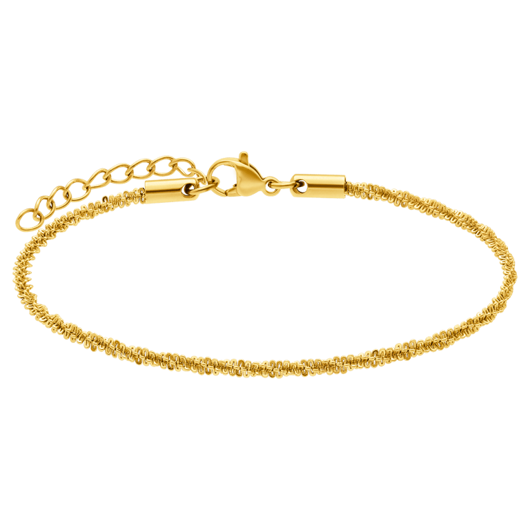 Stainless steel goldplated armband gedraaid