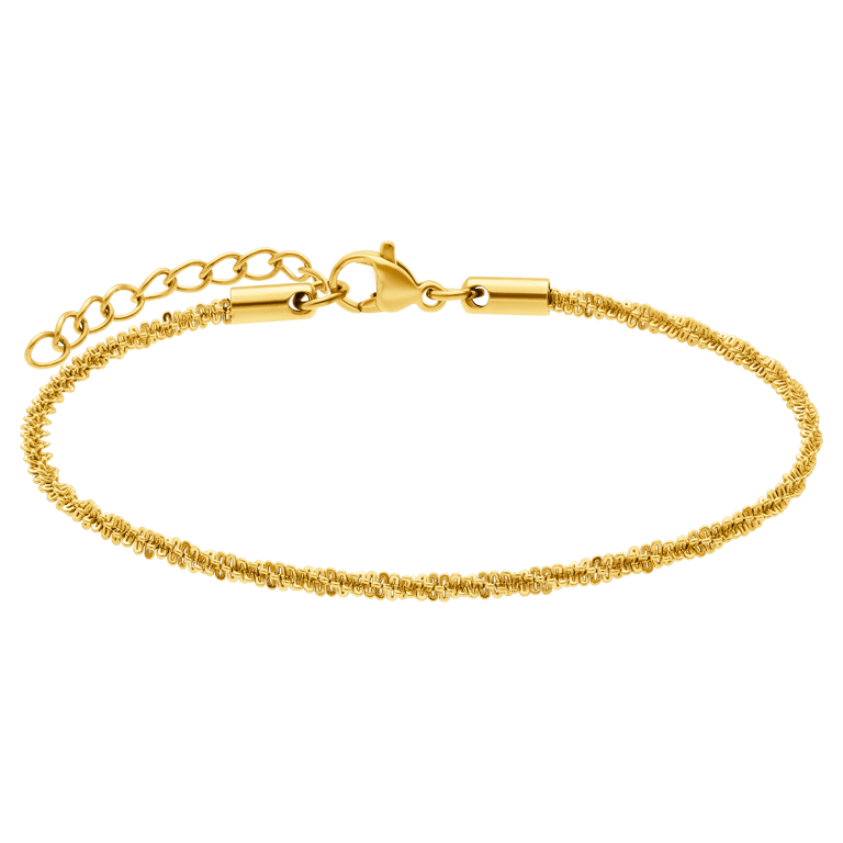 Stalen goldplated armband gedraaid