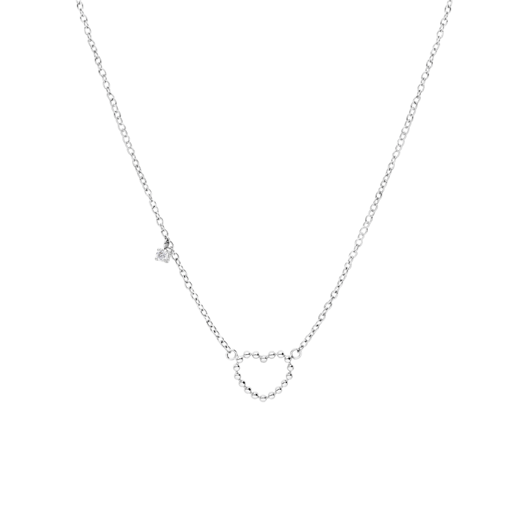 Myla stainless steel ketting met open hart bol voor dames