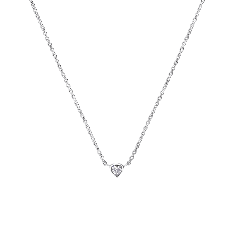 Myla stainless steel ketting hart met zirkonia voor dames