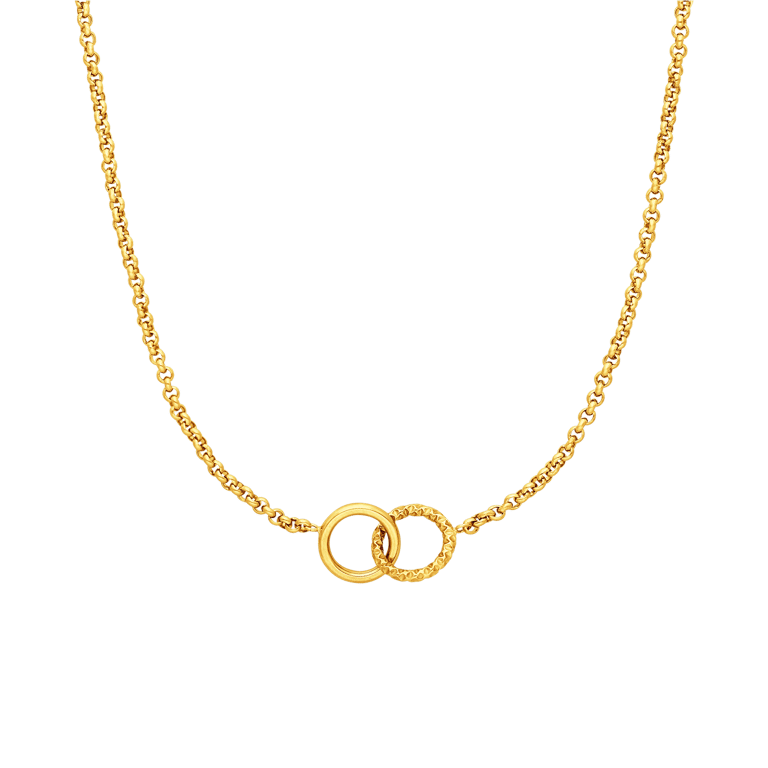 Stalen goldplated ketting met hanger voor dames