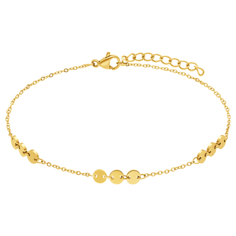 Stainless steel goldplated fantasiearmband met hanger voor dames