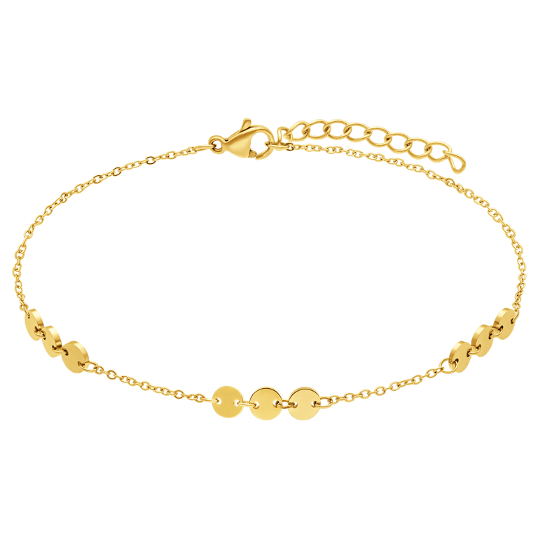 Stalen goldplated fantasiearmband met hanger voor dames
