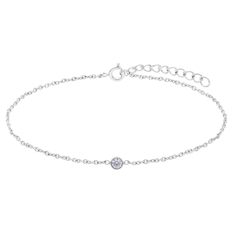 Stalen armband rond met zirkonia