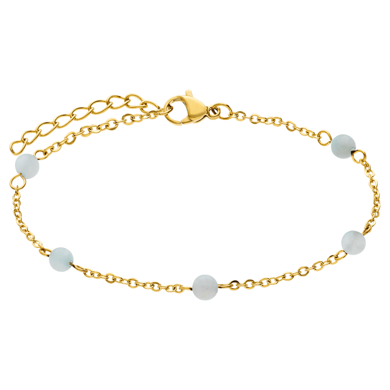 Stalen goldplated armband gemstone Amazonite