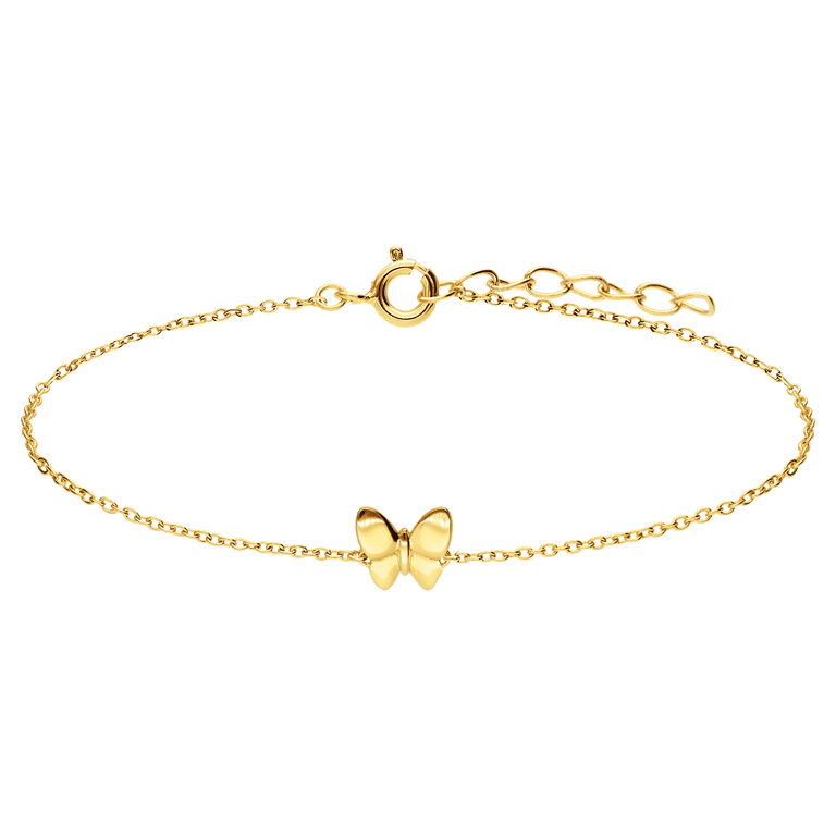 Armband aus 925er Silber, vergoldet, Schmetterling