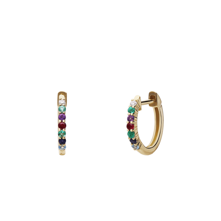 Diamond Luxury14 karaat gouden oorringen diamant(0,03ct) voor dames