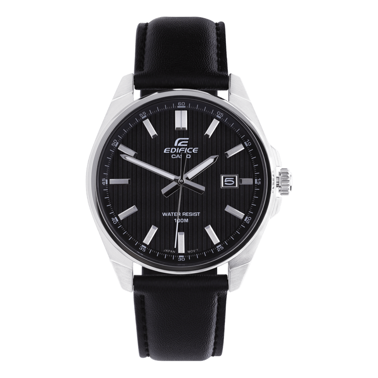 Edifice horloge leren band zwart EFV-150L-1AVUEF