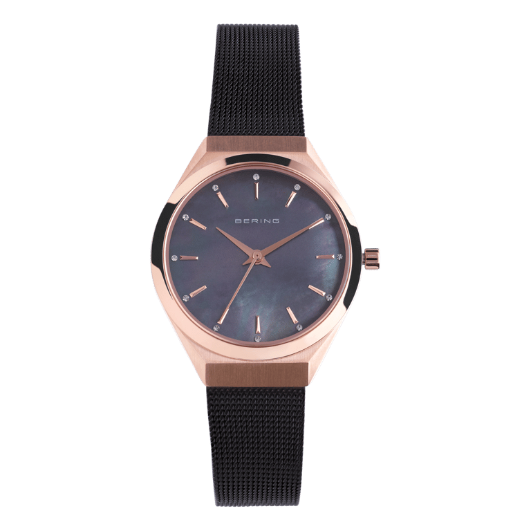 Bering horloge met mesh band zwart 18729-166