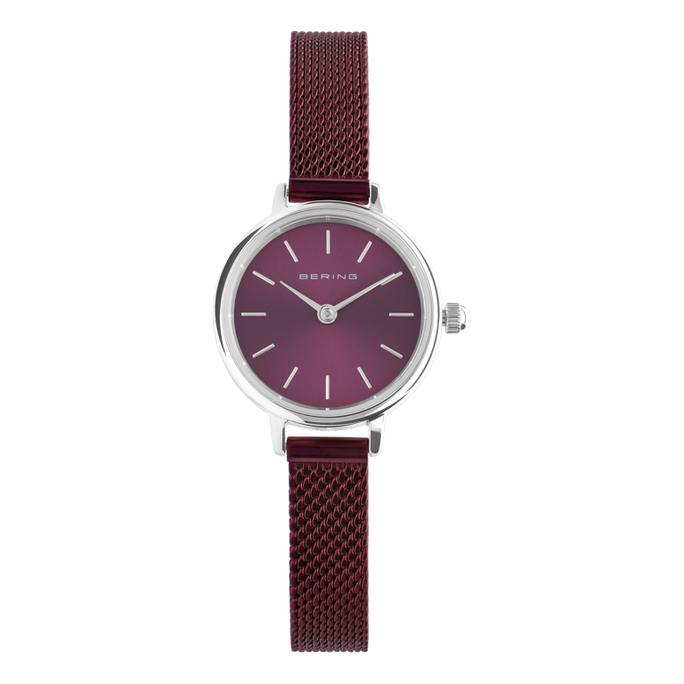 Bering horloge met mesh band paars11022-909