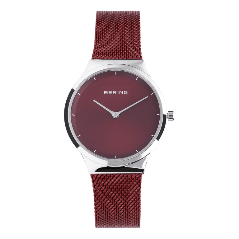 Bering horloge met mesh band rood 12131-303