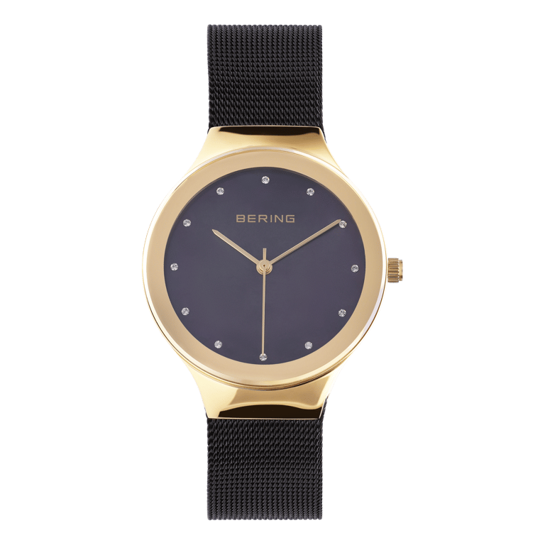 Bering horloge met mesh band zwart 12934-132