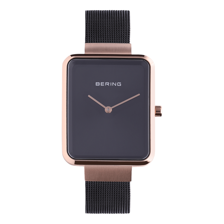 Bering horloge met mesh band zwart 14528-166