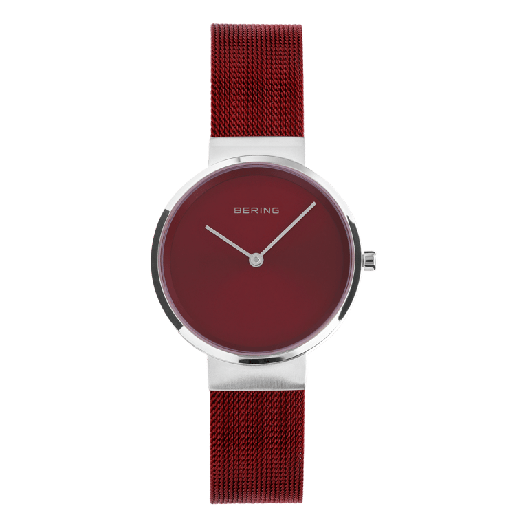 Bering horloge met mesh band rood 14531-303