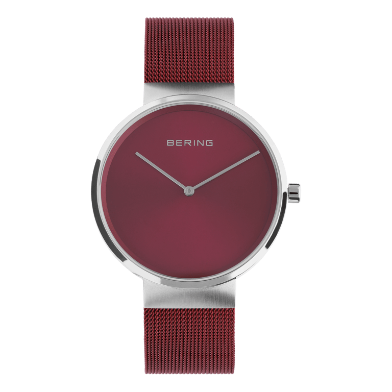 Bering horloge met mesh band rood 14539-303