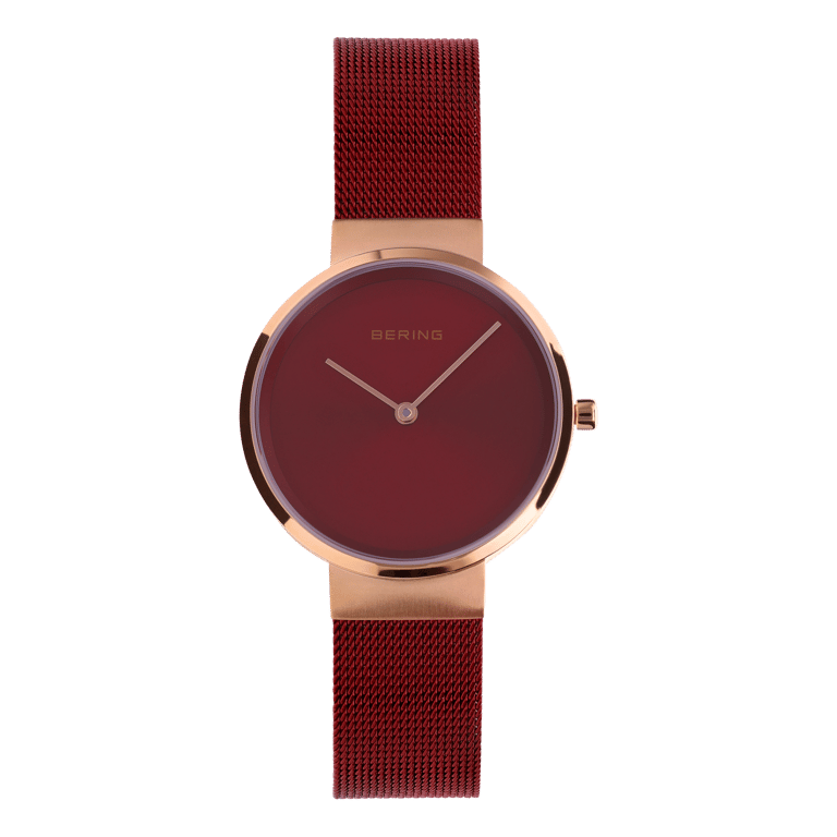 Bering horloge met mesh band rood 14531-363