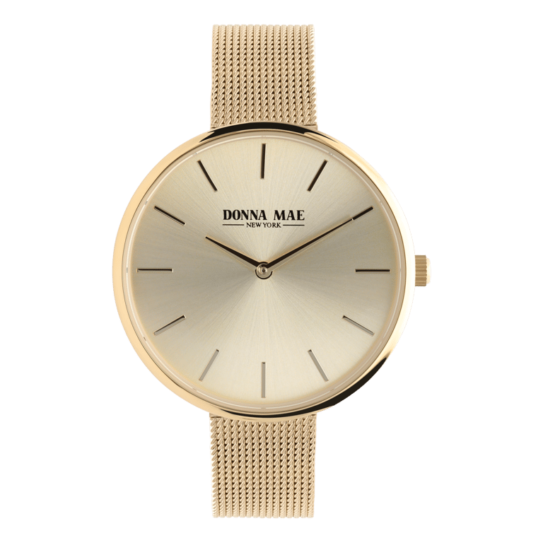 Donna Mae Uhr mit Armband aus Mesh, goldfarben