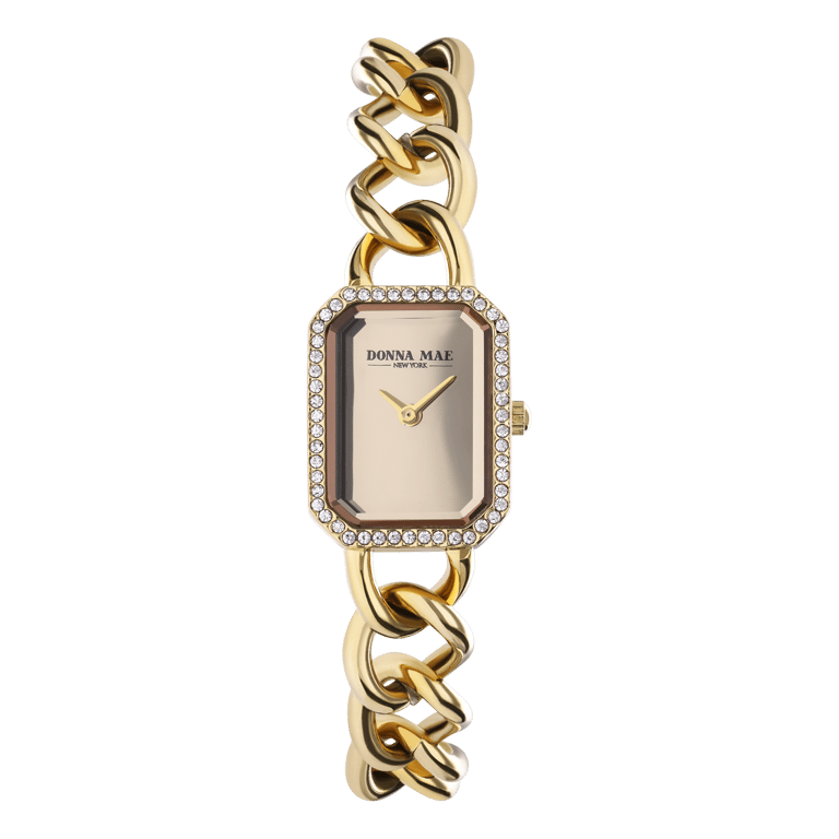 Donna Mae horloge goudkleurig schakelband