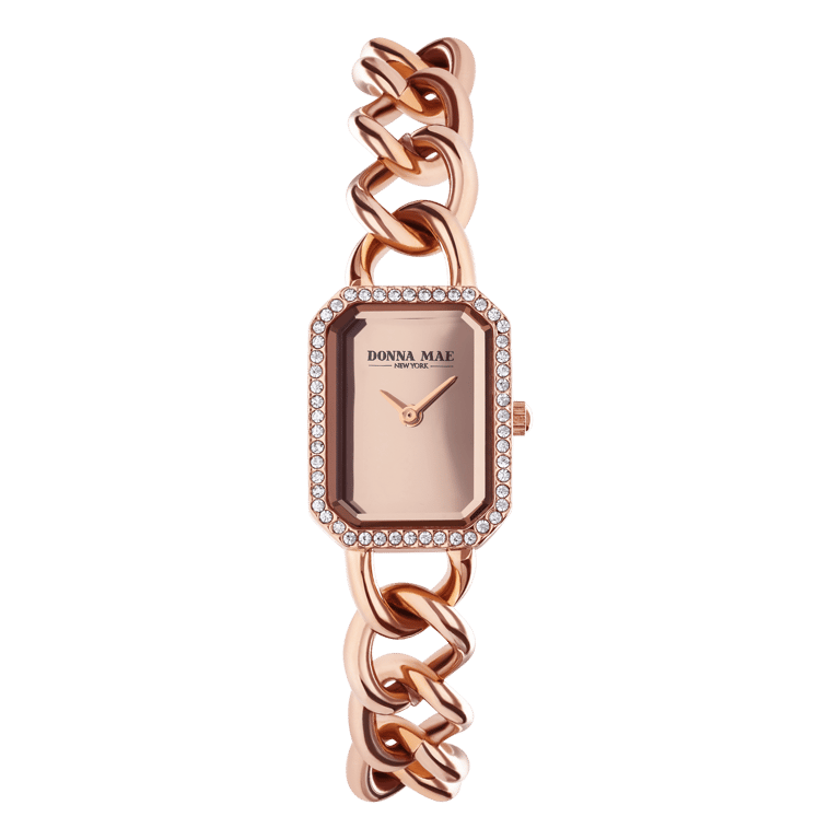 Donna Mae horloge rosé-kleurig schakelband