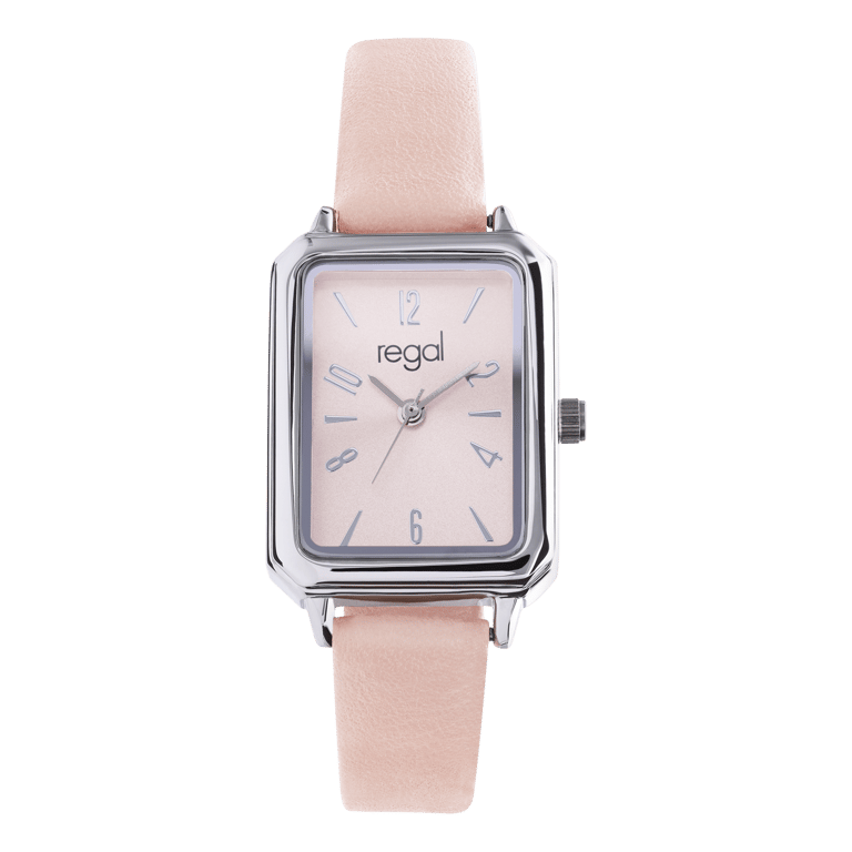 Regal dames horloge met perzikkleurig band