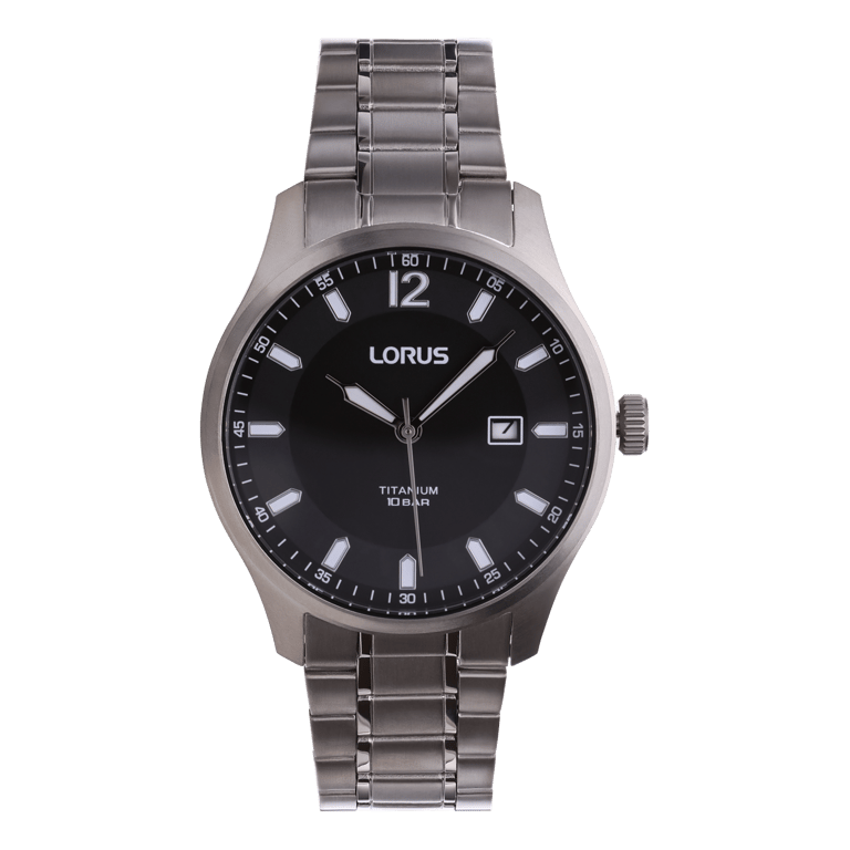 Lorus herenhorloge titanium zwarte plaat RH995QX9