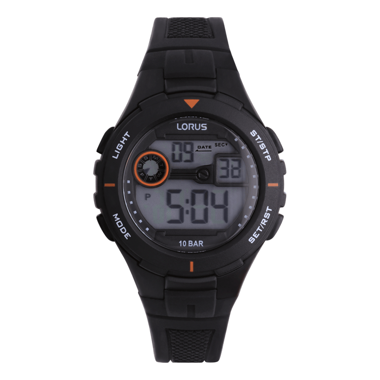 Lorus Digitaluhr mit Silikonarmband, Schwarz, R2381PX9