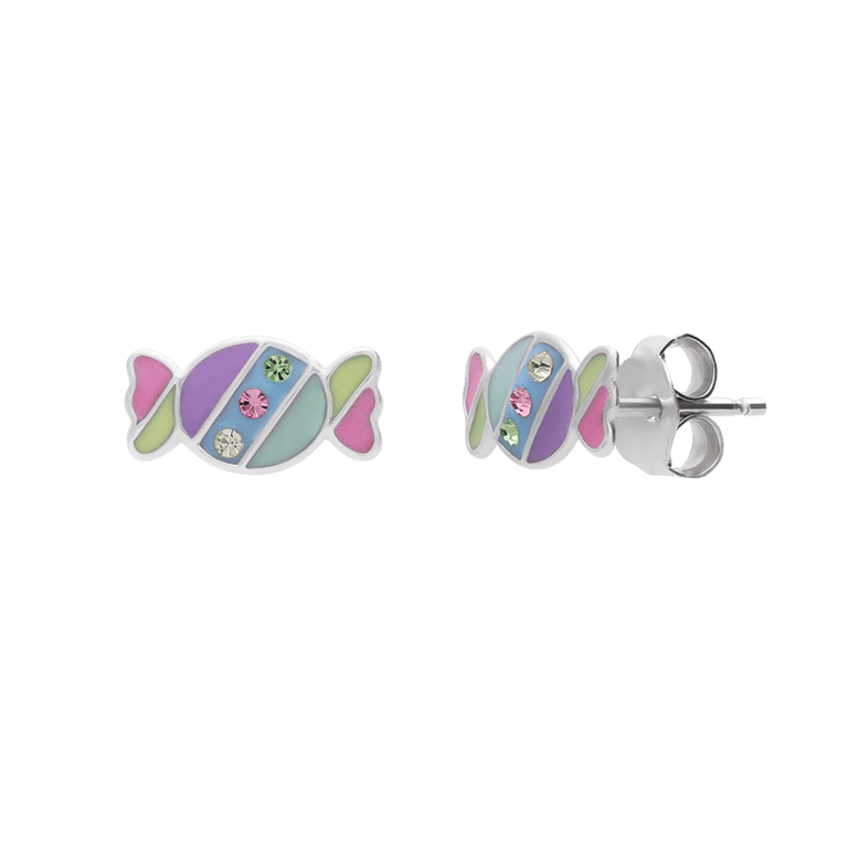 Ohrstecker für Kinder aus 925er Silber, Bonbon, Emaille