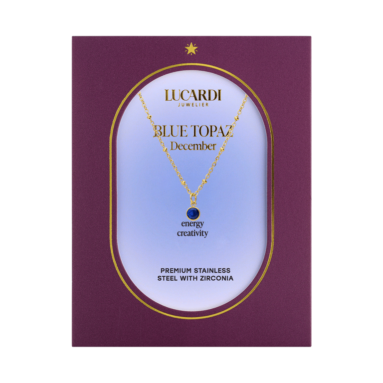 Stalen goldplated ketting met hanger geboortesteen December voor dames