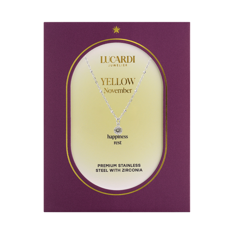 Stainless steel ketting met geboortesteen hanger November