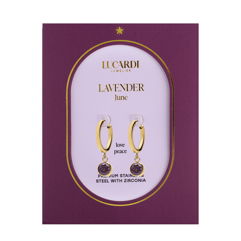 Stalen goldplated oorbellen geboortesteen juni