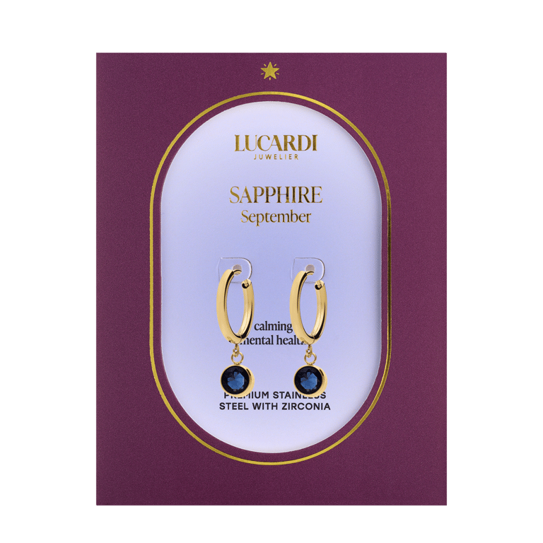 Stainless steel goldplated oorknoppen met geboortesteen September voor dames