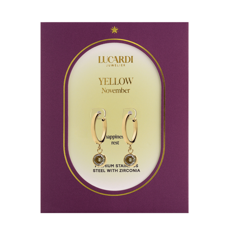 Stalen goldplated oorknoppen met geboortesteen November voor dames