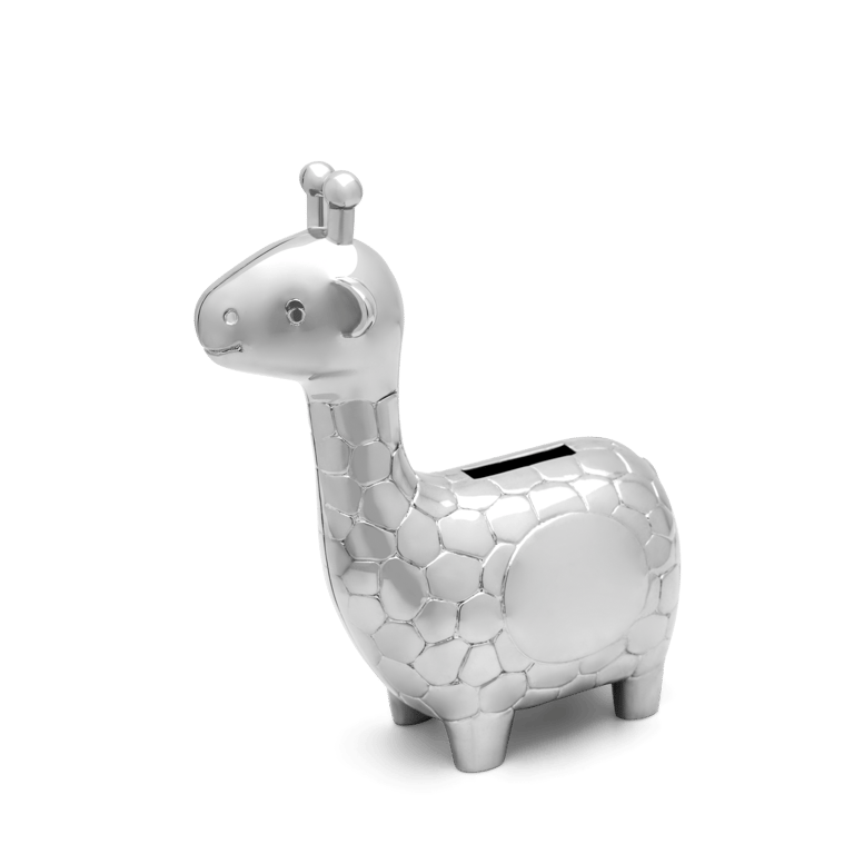 Verzilverde spaarpot Giraffe