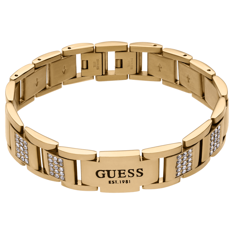 Guess heren stalen goldplated armband FRONTIERS