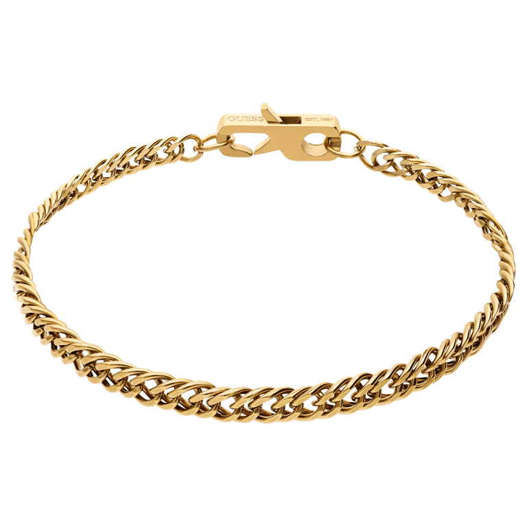 Guess stalen goldplated herenschakelarmband