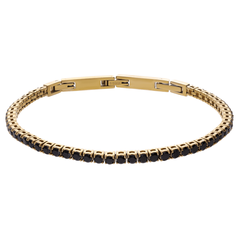 Guess stainless steel goldplated herenarmband met zirkonia