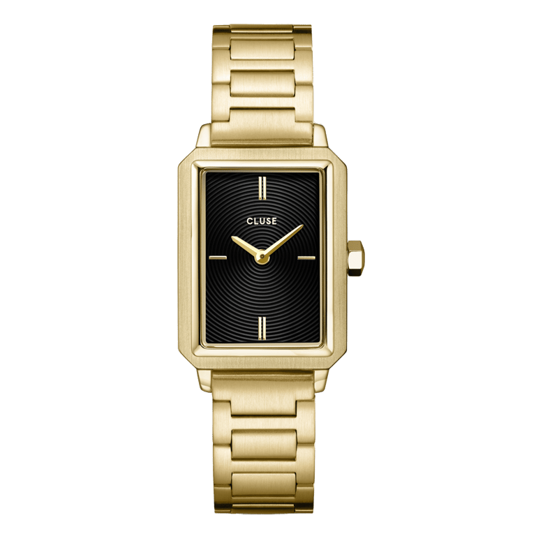 CLUSE - Fluette stainless steel dameshorloge goudkleurig met zwart
