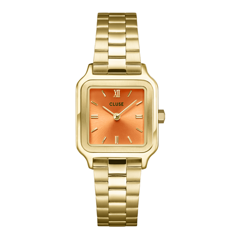 CLUSE - Gracieuse Petite horloge goldplated met apricot