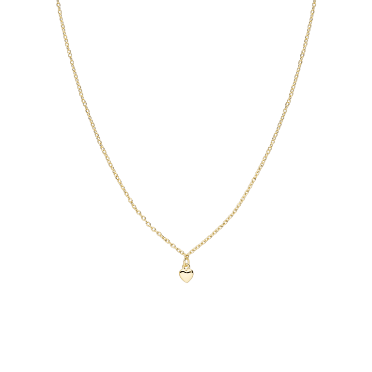 Zilveren goldplated ketting hartje