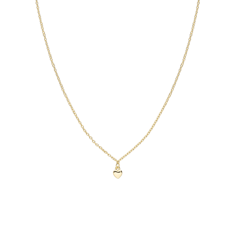 Zilveren goldplated kinderketting met hanger hart