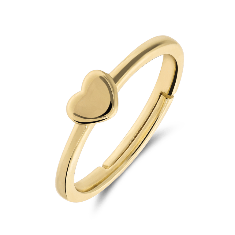 Ring aus 925er Silber, vergoldet, Herz
