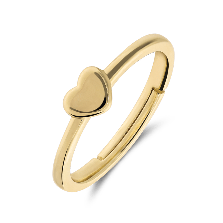 Zilveren goldplated ring hart