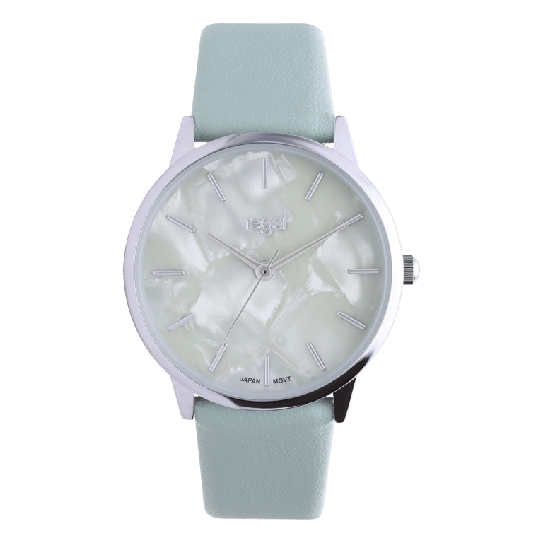 Regal dames horloge groen, parelmoer wijzerplaat