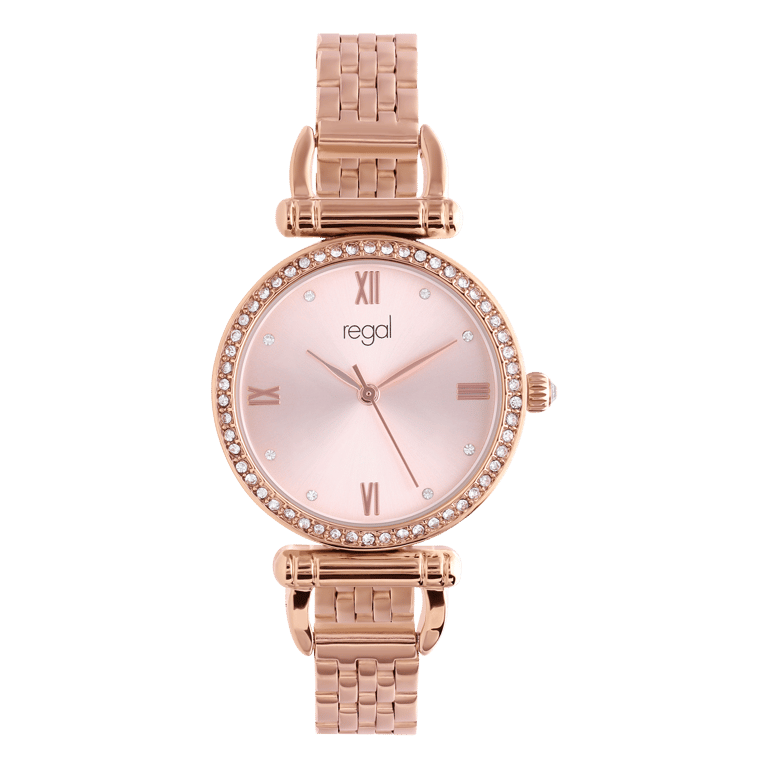 Regal Damen-Armbanduhr, roséfarben, mit Zirkonia