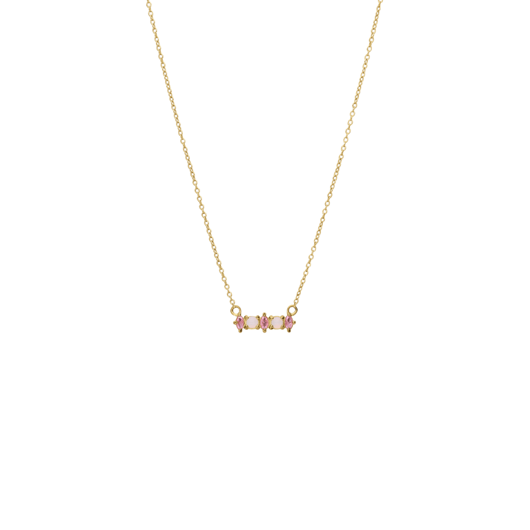 Stainless steel goldplated ketting met hanger met zirkonia voor dames