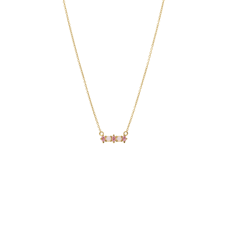 Stalen goldplated vintage ketting met opaal