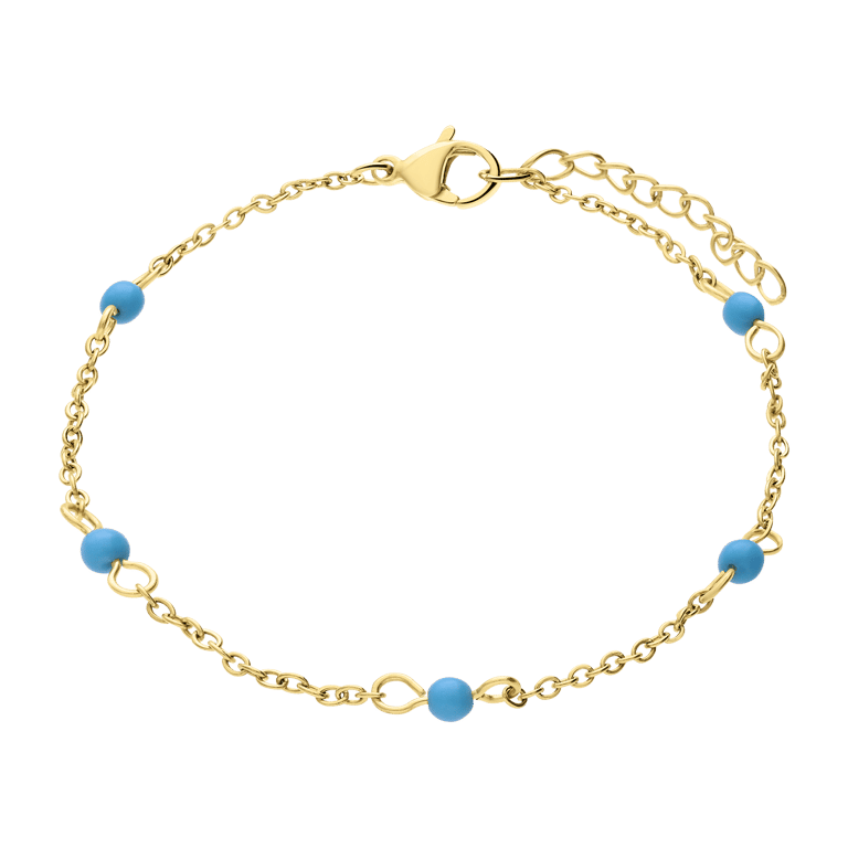 Stainless steel goldplated fantasiearmband voor dames