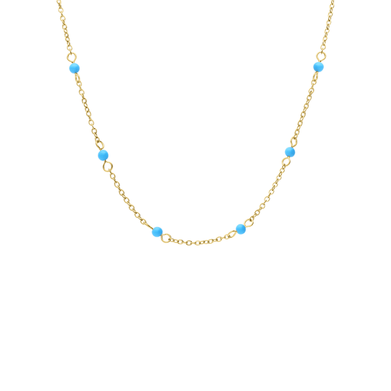Stalen goldplated ketting met hanger voor dames