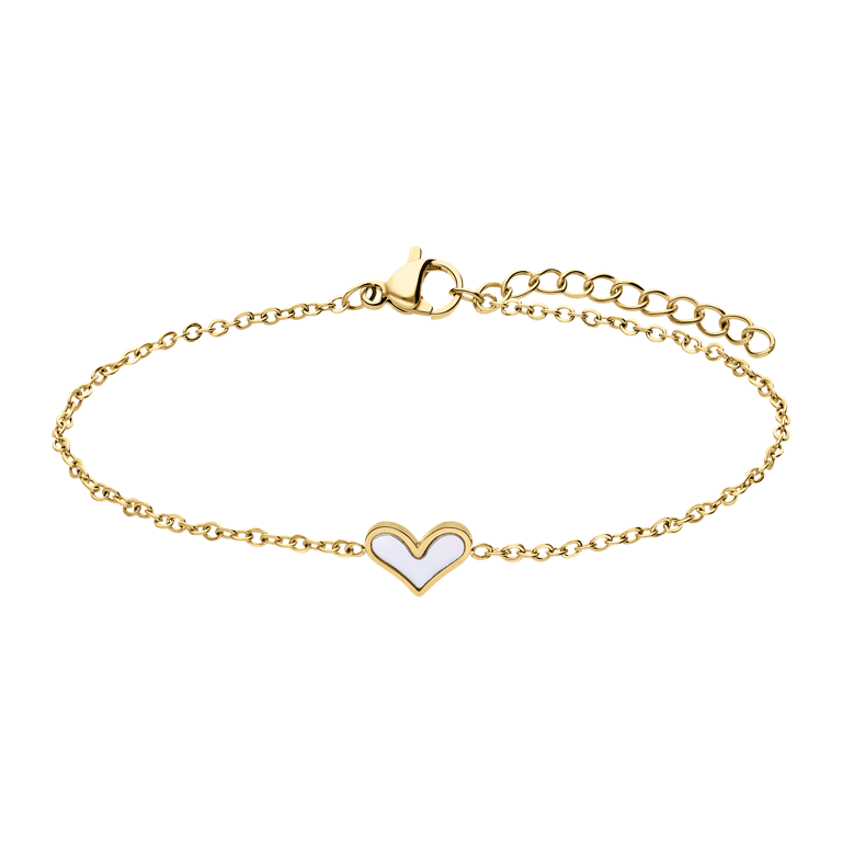 Stainless steel goldplated armband met hart