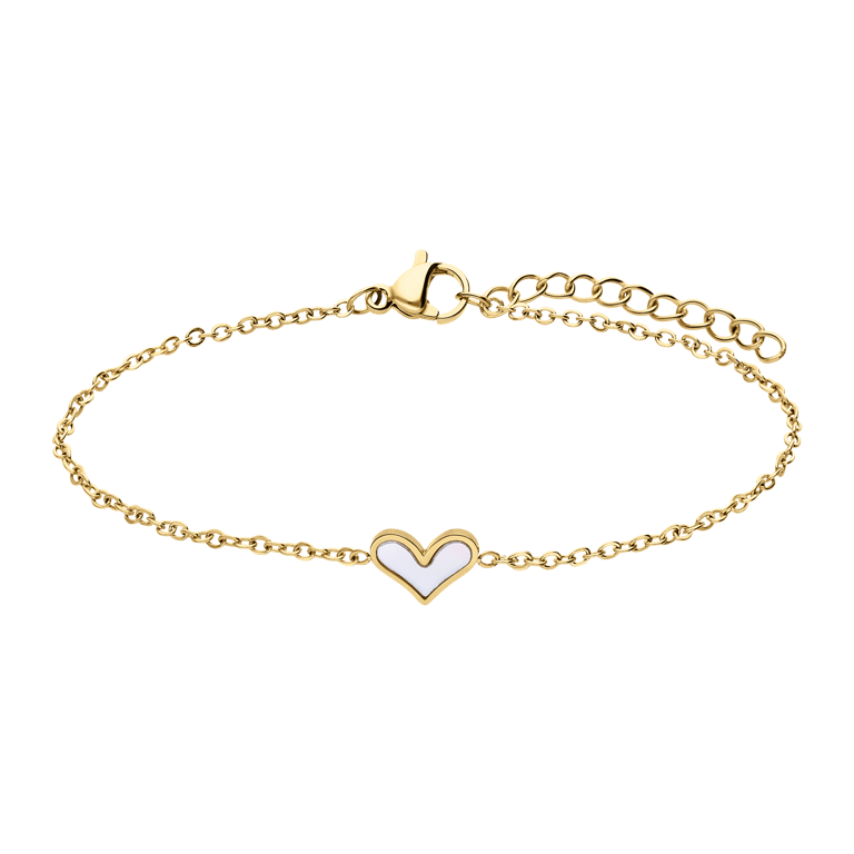 Stalen goldplated armband met hart